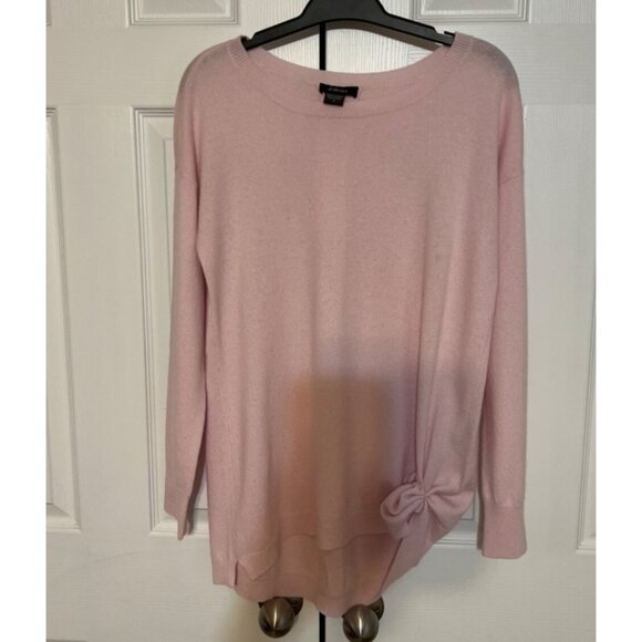 AMICI Pure Cashmere Light Pink Sweater Knotted Side S Small Balletcore NEW - Picture 2 of 6